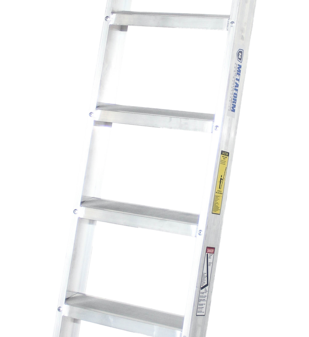 Leaning single step ladder
